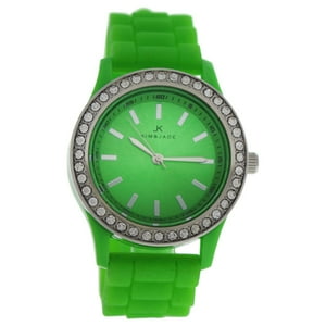 Kim & Jade - Reloj L-Gn Con Correa De Silicona Verde De Para Mujer - Reloj