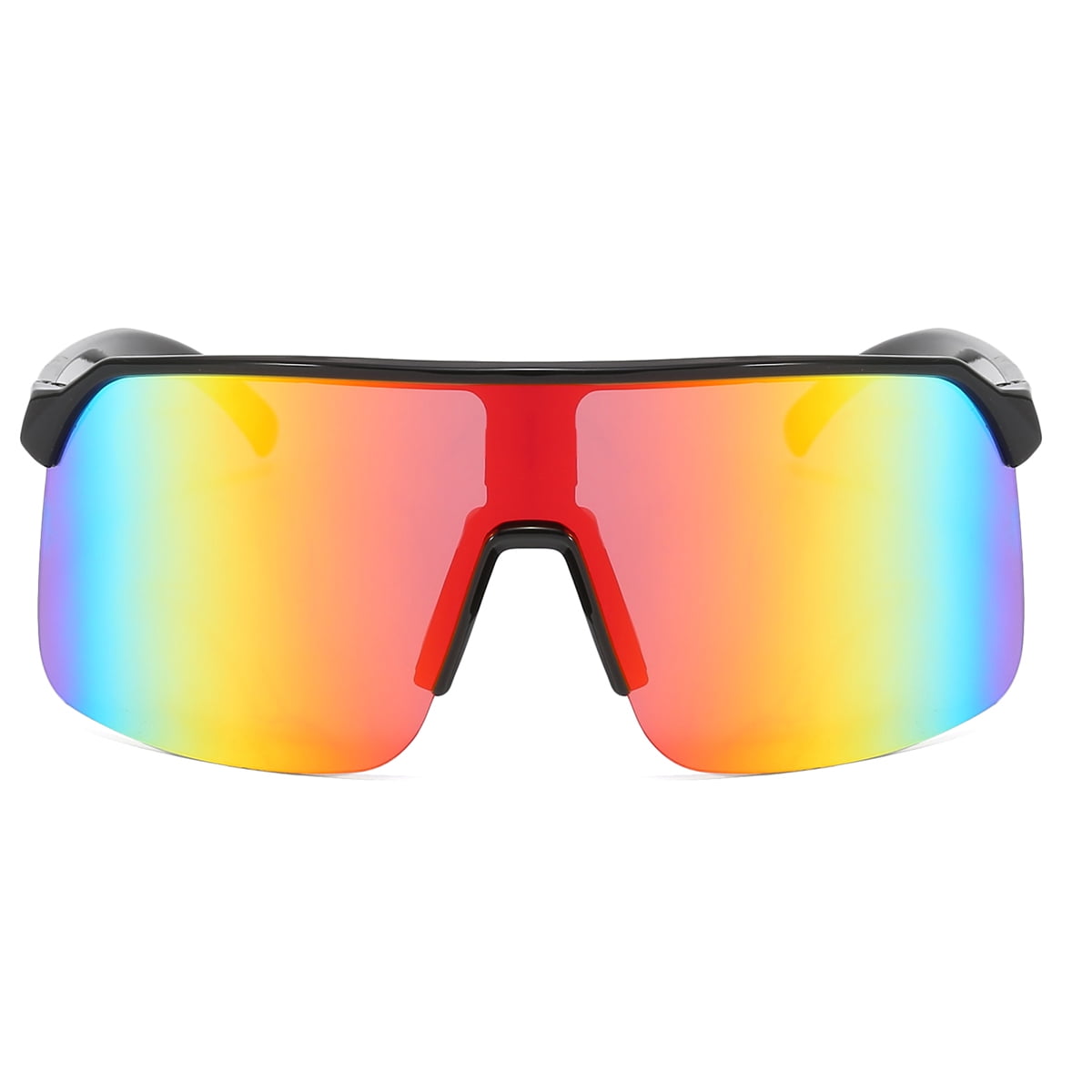 Polasup Gafas Lentes De Sol Gafas De Sol Deportivas Ny Sunglasses Con Lentes Iridiscentes Naranja Y Verde, Protección Uv 400. Diseño Moderno Y Ligero, Ideales Para Ciclismo Y Actividades