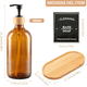thumbnail image 3 of 2 Dispensador De Jabon Botella Vidrio Ambar 500 Ml + Bandeja Marrón, 3 of 6