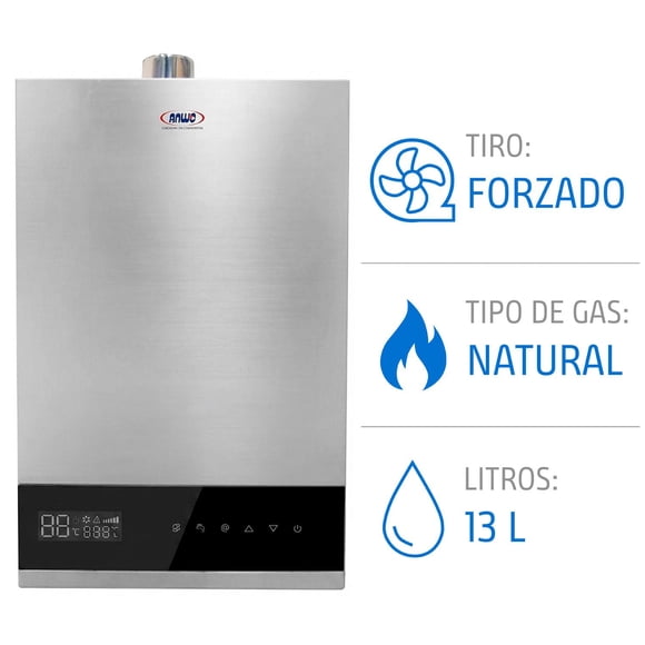 Calefont Anwo 13 Litros Gas Natural Tiro Forzado Modulante