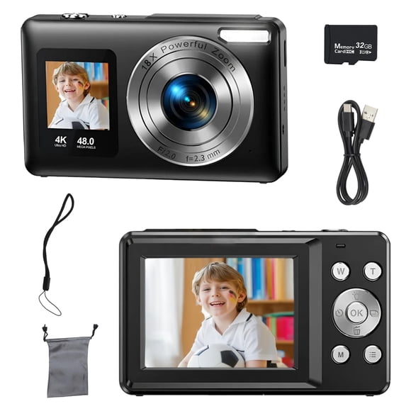 Cámara digital DILTEX 48 MP 4K con doble pantalla y zoom digital 18X