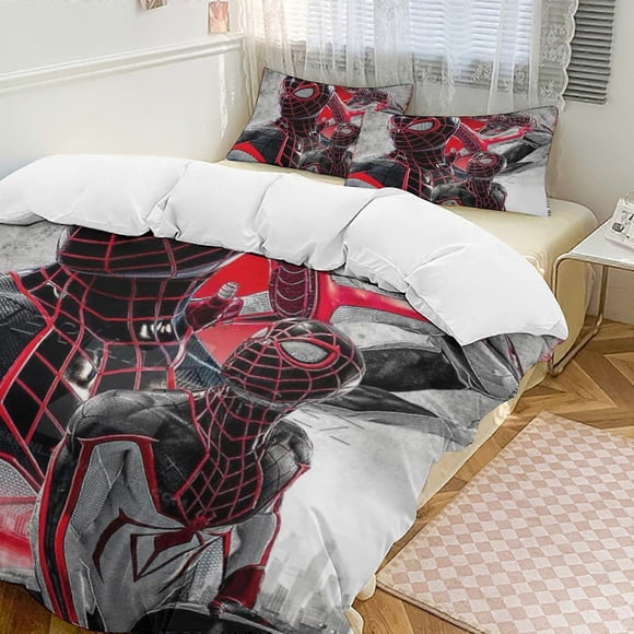 Juego De Ropa De Cama De Microfibra Miles Morales Down Nordic Cover Ligero De 3 Piezas Ligero Y Cómodo