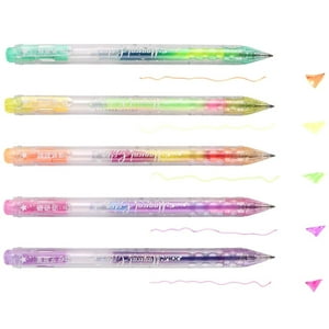 Total Click - Set 5 Lapices Boligrafos De Gel Arcoiris Fantasia
