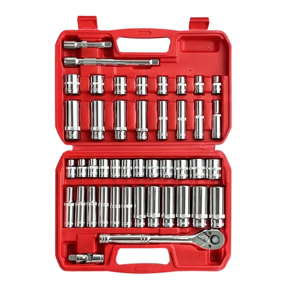 Juego de enchufes EACELIY, 44 unidades, 3/8 Drive Impact con trinquete y funda