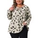 thumbnail image 1 of Agnes Orinda Conjuntos de Halloween Blusa Casual de Talla Grande para Mujer con Cuello de Llave Floral de Manga Larga 3X Beige, 1 of 6