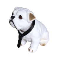 Magideal - Figuras De Perro Que Asienten Con La Parte Delantera Del Coche Estatua De Juguete Decoración Columpio Hecho A Mano Cachorro Muñeca Resina Lindo Cabeza