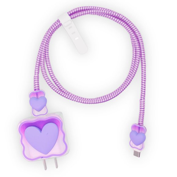 Cubierta para cargador zougon 3D con ondas de corazón, transparente