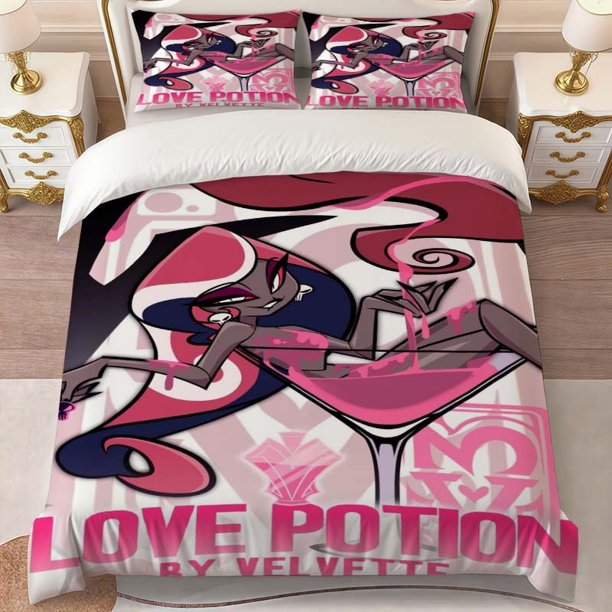 Velvette Love Potion Pattern Bedding Set | Includes 1 Duvet Cover and 2 Pillowcases Multicolor Print