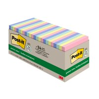 Sticky Notes Post-It Greener, 24 Blocs, 3 X 3 Pulgadas, 100% Reciclados