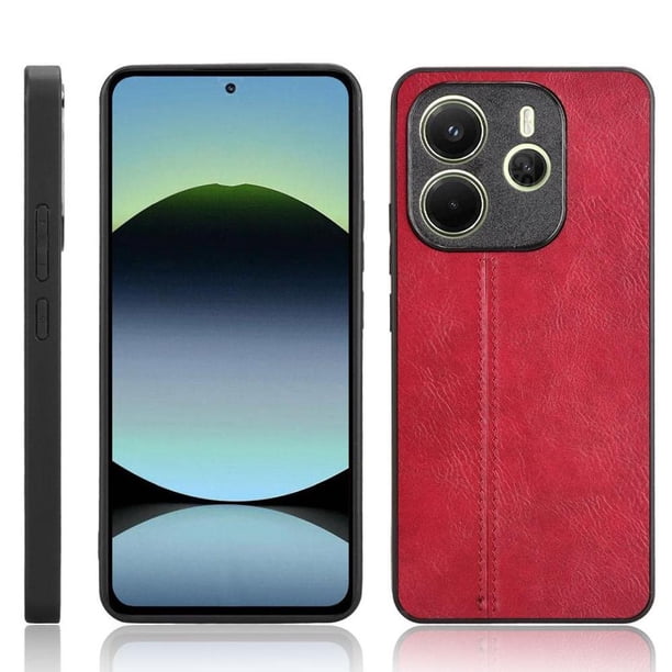 Funda Cartera Desmontable para Xiaomi Redmi Note 14 4G con Soporte y Ranuras Rojo