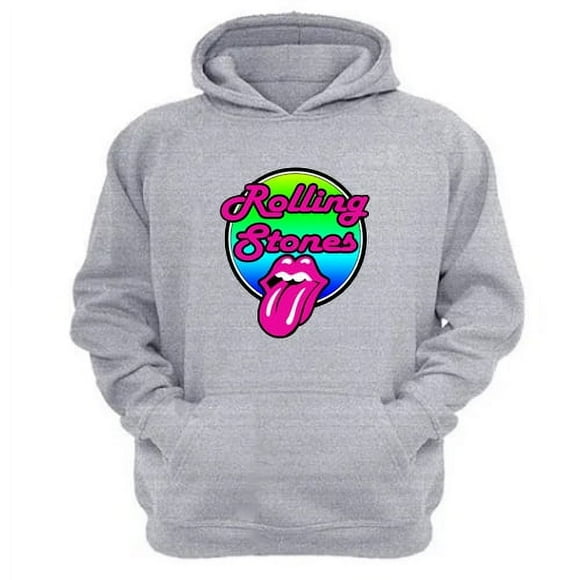 Polerón Canguro The Rolling Stones Gris Claro Talla L Unisex
