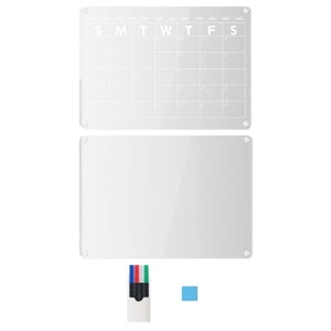Magideal - 2 Pizarras Magnéticas Acrílicas De Borrado En Seco, Calendario, Imán Para Nevera Para Oficina