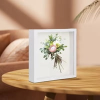 Vgo - Marco 20X20 Mdf-Vidrio Shadow Box Blanco