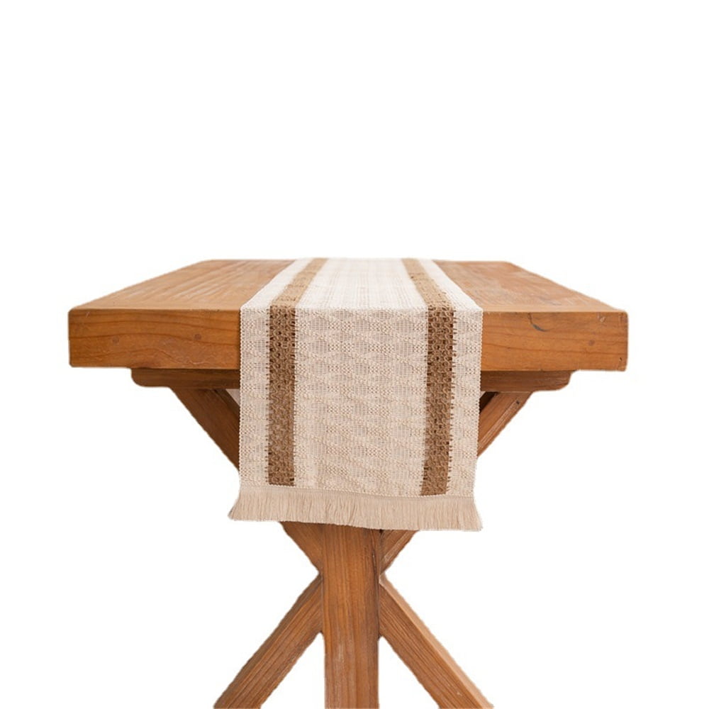 Xusx111 - Boho Mesa Corredor, Estilo Granja Algodón Lino Rústico Tejido Mesa Corredor Con Borlas Para Comer, Boda, Ducha Nupcial, Bohemia (30 * 140cm)