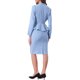 thumbnail image 3 of INSPIRE CHIC Conjuntos de Trajes de Mujer Conjuntos de Negocios Blazer Peplum sin Cuello Traje Formal de Falda Lápiz Conjunto de 2 Piezas S Azul Claro, 3 of 6