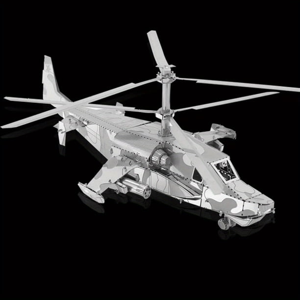 Metal Stainless Steel DIY Toy Assembled Aircraft Model 3D Three-dimensional Game Puzzle Helicopter Model