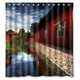 thumbnail image 1 of Atractiva cortina de ducha de Red Lodge, juego de cortinas de baño con ganchos, tamaño 60 x 72 pulgadas, 1 of 3