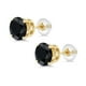 thumbnail image 1 of Aros Paris Jewelry 14K Yellow Solid Gold Created Black Round Sapphire 7mm, 1 of 3