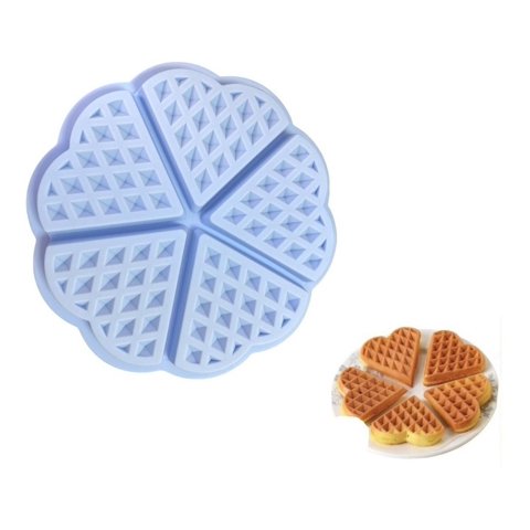 Genérico - Molde De Silicona Waffle Molde De Waffle Molde 5 Corazones