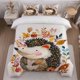 thumbnail image 1 of 3pcss Cartoon Hedgehog Autumn Leaves Cartoon Hedgehog Autumn Leaves Printed Duvet Set Theme Bedding 3pcss Set Duvet Cover Pillowcase Set, 1 of 1