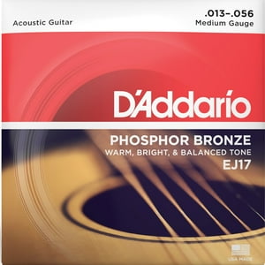 Set Cuerdas Guitarra Acústica Fósforo Bronze 13-56 Ej17 Daddario
