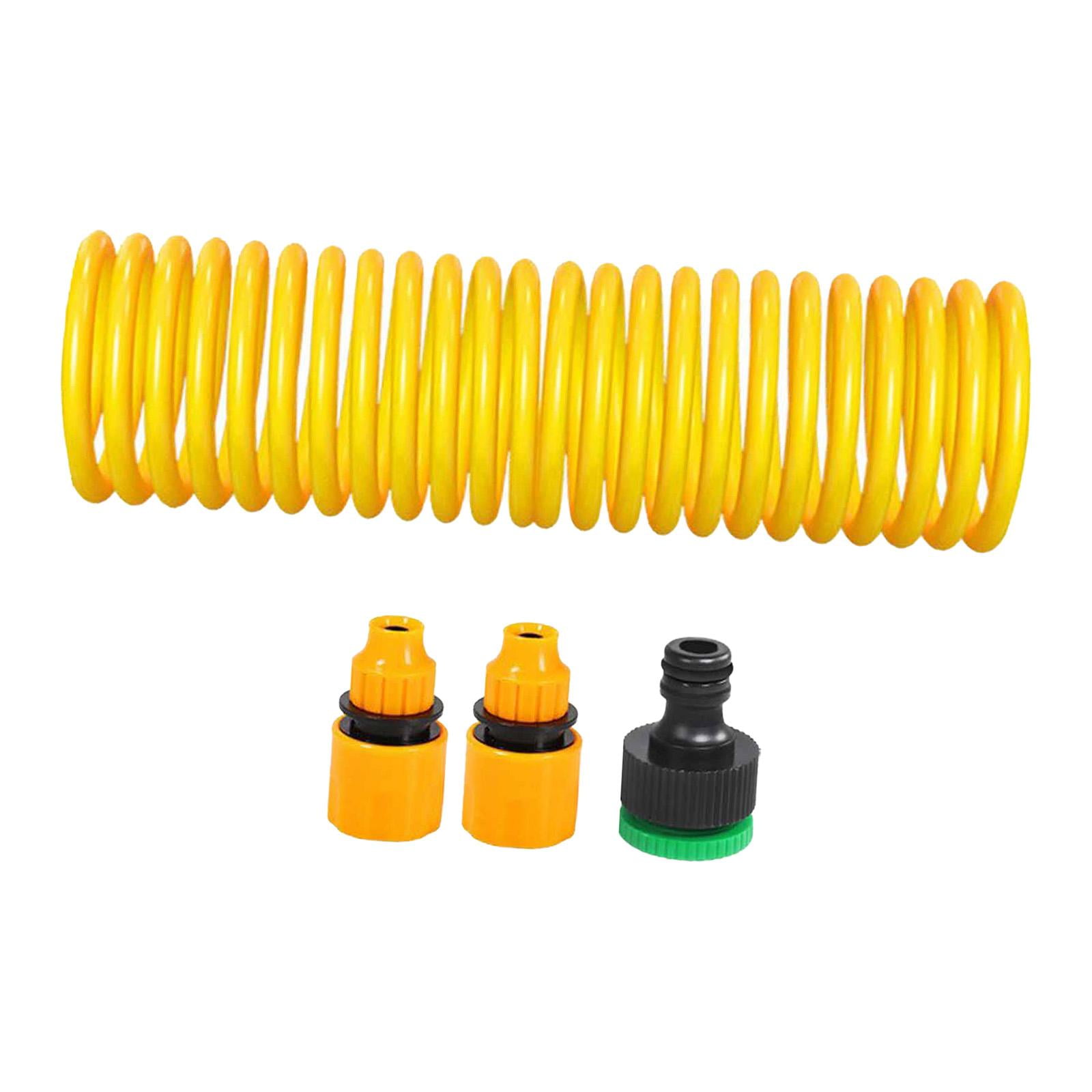 Magideal - Manguera De Jardín En Espiral Flexible Para Césped Y Jardín, Reemplaza La Manguera De Agua Con Conector Rápido Para Limpieza De Cocina, Invernadero Y Amarillo