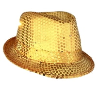 Blinkee - El Led De Fedora Hat Parpadea Con Lentejuelas Doradas