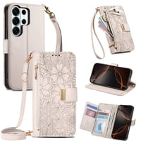 Funda Tipo Cartera De Piel Sintética Foxdock Para Samsung Galaxy S26 Ultra – Resistente A Golpes Y A Las Interferencias Rfid – Correa De Mano Larga Blanco