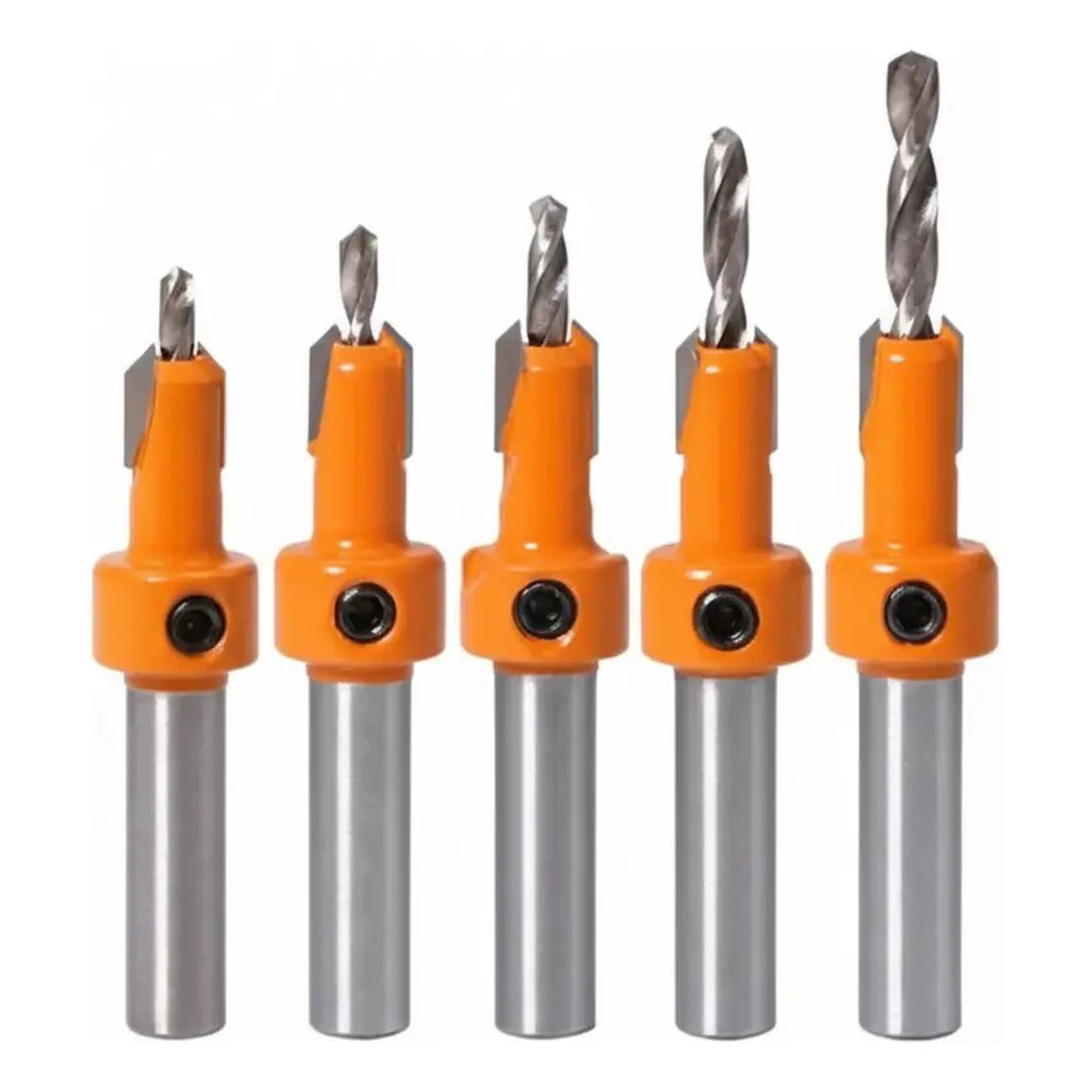 Genérica - 5 Avellanadores Brocas Madera 8mm - Herramienta Carpintería