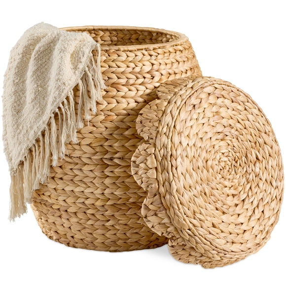 Canasto de Almacenamiento Best Choice Products con Tapa Ondulada 43x43x50 cm