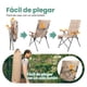 thumbnail image 5 of Silla Reposera Plegable de Terraza con Apoyabrazos de Madera Acolchada Caqui, 5 of 8