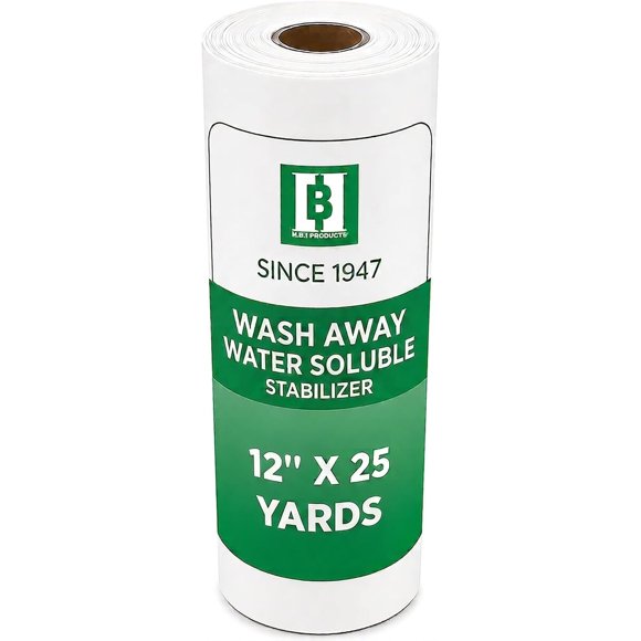 HBI Wash Away Water Soluble Embroidery Stabilizer Roll, 12 in