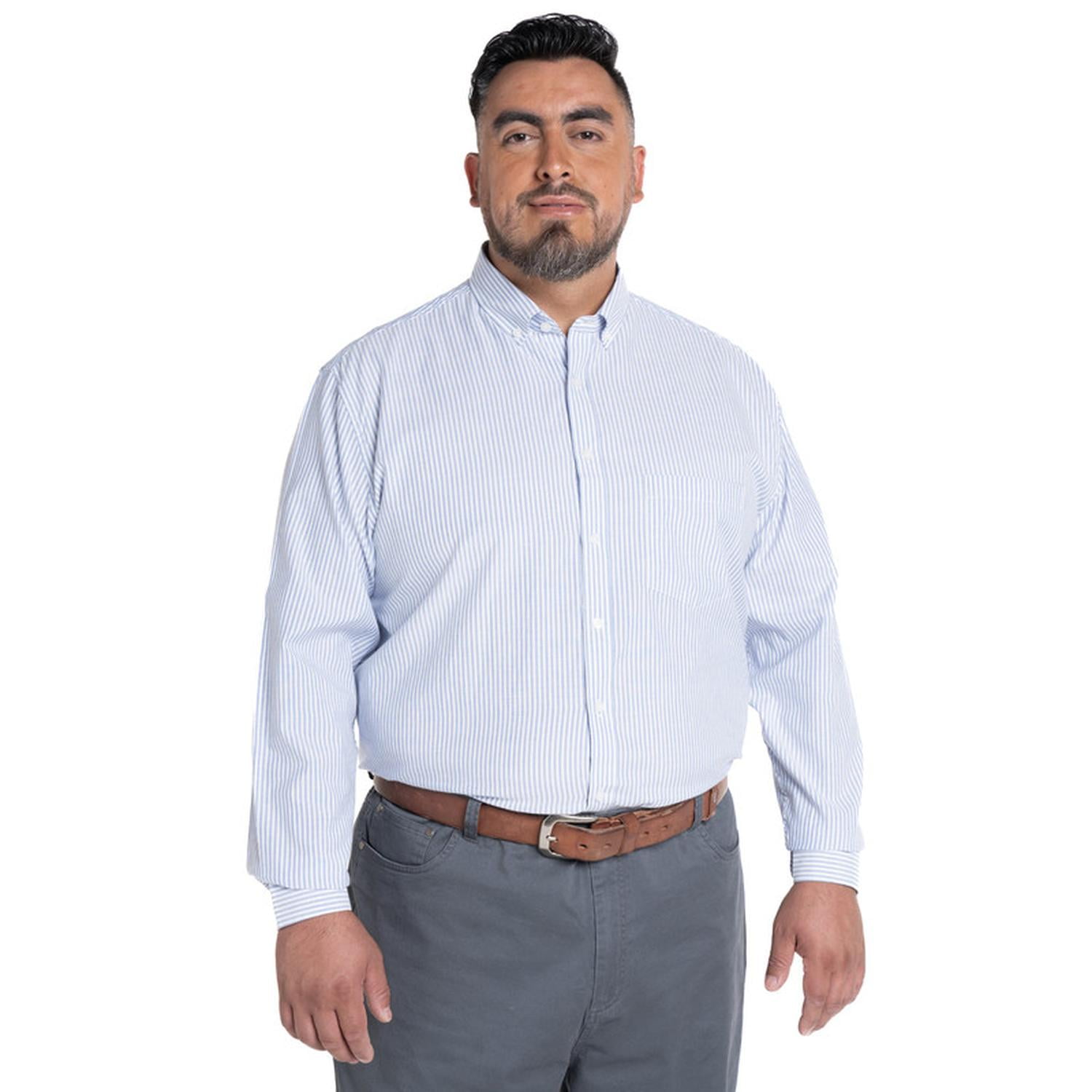 Kotting - Camisa Oxford Listada Regular Fit Azul Cielo L