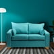 thumbnail image 3 of Sofa Turquesa Lino Dos Cuerpos, 3 of 3