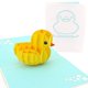 thumbnail image 1 of Tarjeta de felicitación PopLife® con forma de patito de goma amarilla, 3D, desplegable para todos, 1 of 8