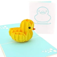 Tarjeta De Felicitación Poplife® Con Forma De Patito De Goma Amarilla, 3D, Desplegable Para Todos
