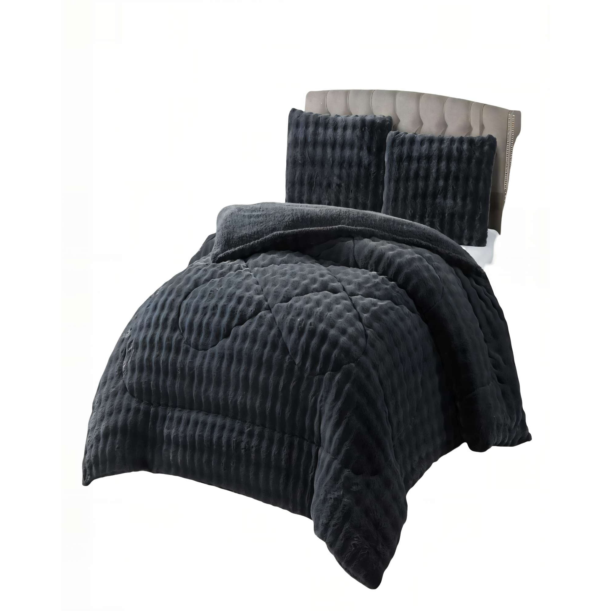 Genérico - Cobertor Piel De Conejo Imitacion King Color Gris