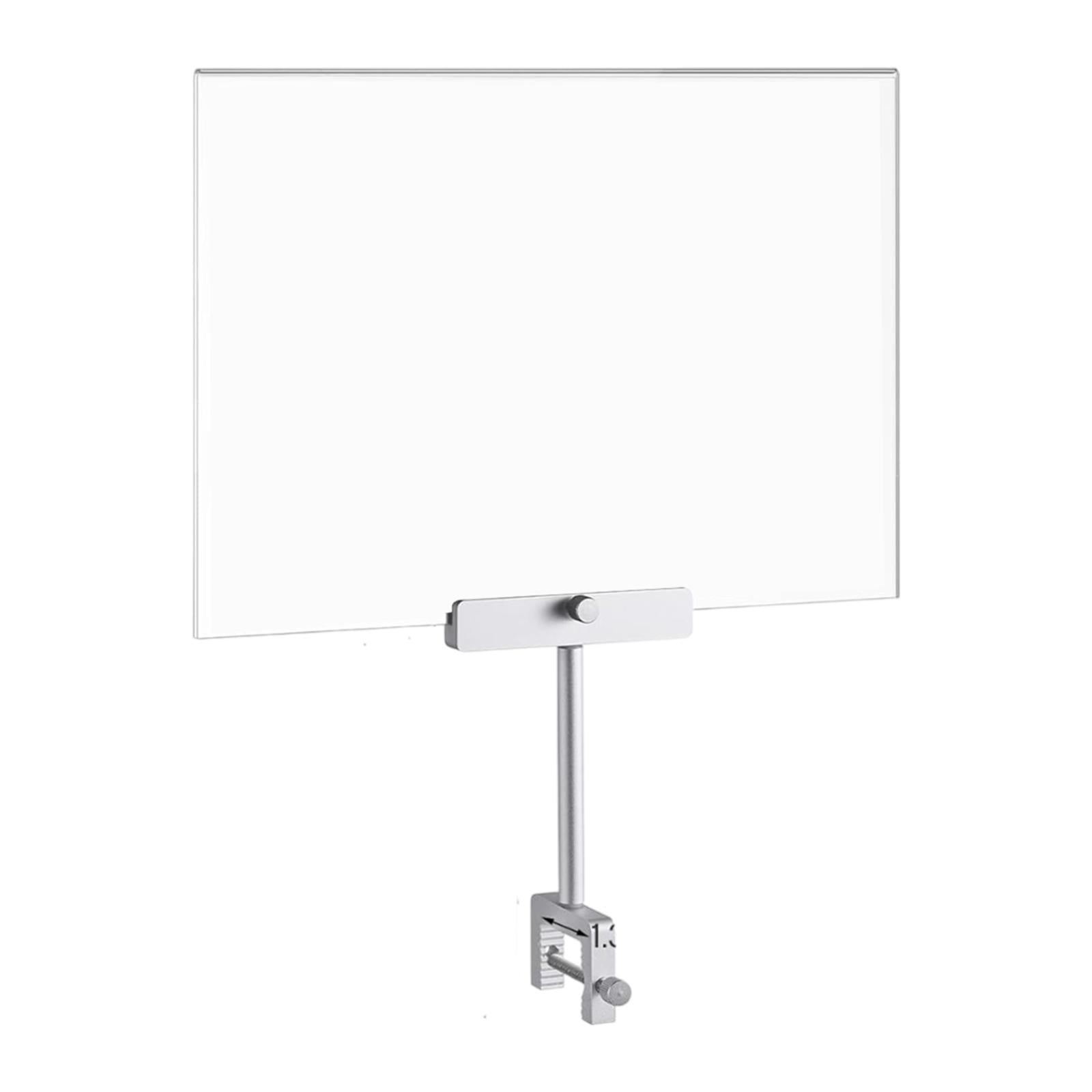 Magideal - Soporte De Acrílico Para Letreros Con Abrazadera, Clip Para Exhibición De Mercancía, Multiusos, Reutilizable, Giratorio, Para Señalización Comercial, Plata