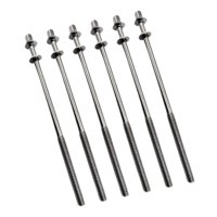 Magideal - 6X Varillas De Tensión Para Batería Tornillos De Fijación Para Batería Con Arandelas Tornillos De 5 Mm Para Orejetas De Batería Pernos Para Orejetas D M5X110Mm