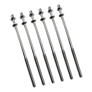 Magideal - 6X Varillas De Tensión Para Batería Tornillos De Fijación Para Batería Con Arandelas Tornillos De 5 Mm Para Orejetas De Batería Pernos Para Orejetas D M5X110Mm