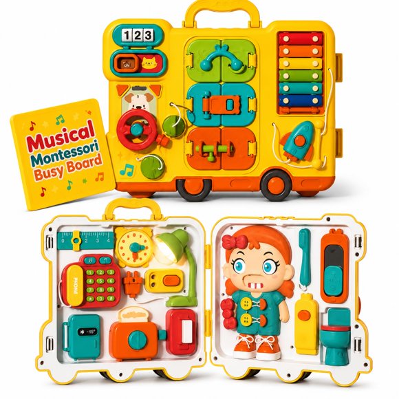 Tablero de Actividades ToyFinity 8‑en‑1 Musical Montessori 1 año+