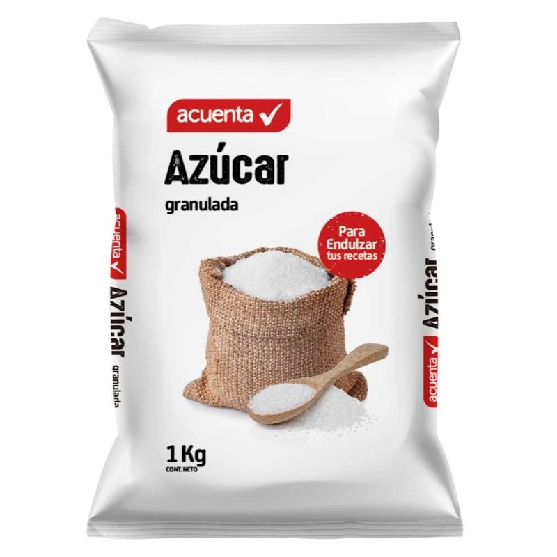 Azúcar Blanca Granulada Bolsa 1 kg Acuenta