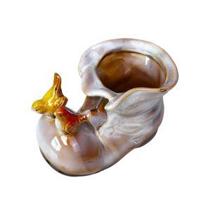 Bothyi - Portalápices Con Forma De Botas, Estatua Decorativa, Artesanía, Contenedor Para Bolígrafos, Adorno De Mesa, Color Beige