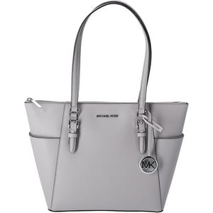 Cartera Michael Kors Charlotte Grande Cuero Saffiano Gris Perla