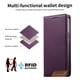 thumbnail image 5 of Funda Tipo Cartera de Cuero Sintético para Samsung Galaxy A36 Bloqueo RFID, con Ranuras para Tarjetas y Bolsillo para Efectivo, Cierre Magnético Fuerte Morado, 5 of 6