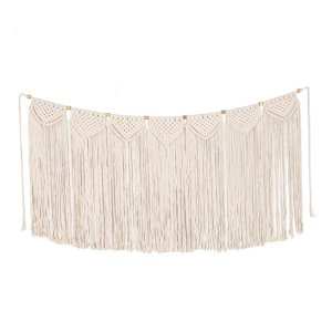 Magideal - Tapiz De Borlas Para Decoración De Pared, Decoración De Borlas Hecha A Mano, Tapiz De Macramé, Decoración De Pared Para Dormitorio, Guardería, Telón