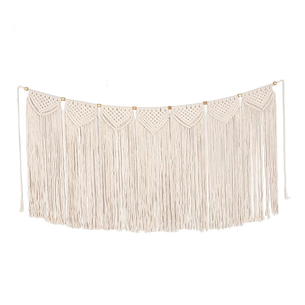 Tapiz de borlas para decoración de pared, decoración de borlas hecha a mano, tapiz de macramé, decoración de pared para dormitorio, guardería, telón