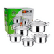 thumbnail image 1 of Juego Set De Ollas 5 Piezas Acero Inoxidable Antiadherente Gris, 1 of 3