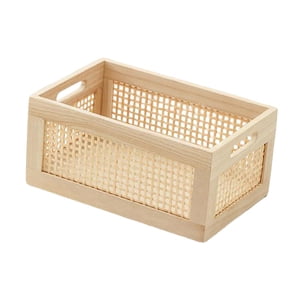 Bothyi - Caja De Almacenamiento De Artículos Varios, Cesta De Almacenamiento Con Marco De Madera De Juguete Para Escritorio, Cocina, Dormitorio, Grande