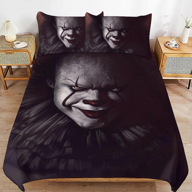 Juego De Ropa De Cama Pennywise Funda Nórdica Cómoda Y Ligera Juego De Ropa De Cama Con Diseño De Dibujos Animados 3 Piezas